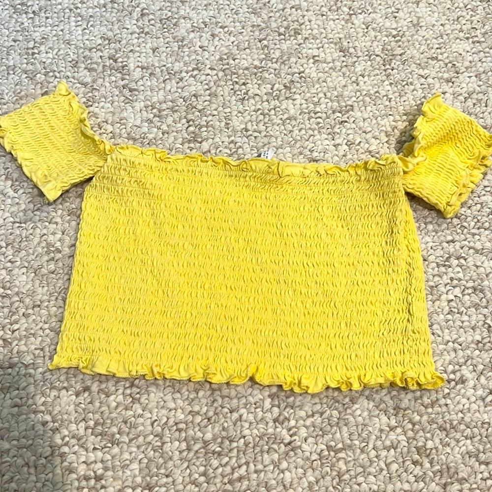 Yellow off the shoulder top